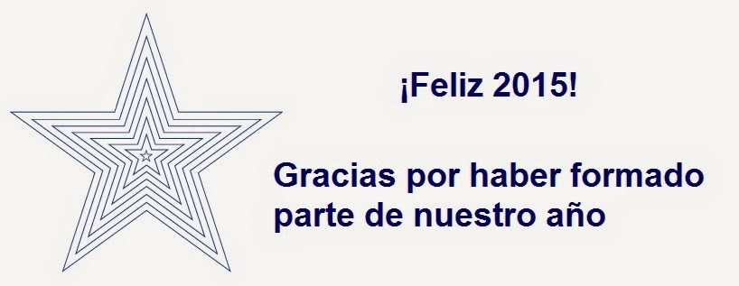 ¡Feliz 2015! Gracias por haber formado parte de nuestro año.